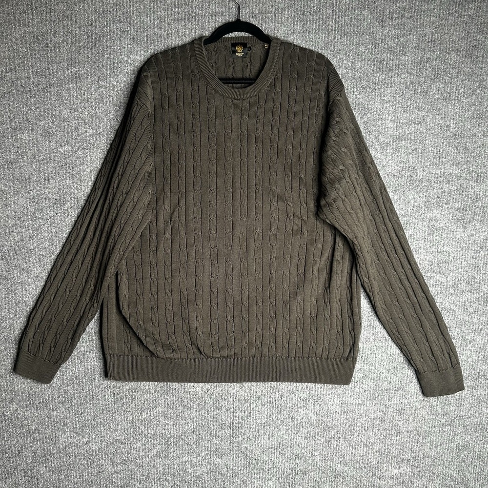 Trump Golf Cable Knit Sweater Men Size Xl Olive Green